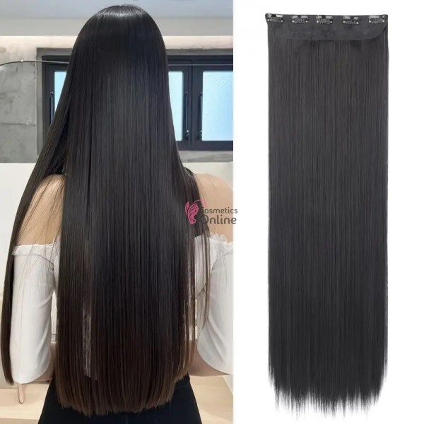 Extensie de par cu 5 Clips On delux dubla dreapta de 80 cm, Brunet D10121B#80